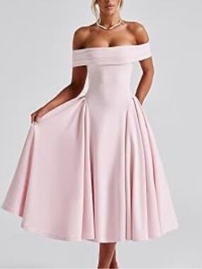 Babyboo NWT Off-Shoulder Pink Midi Dress size Xl